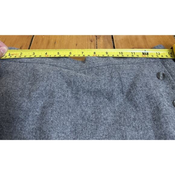 Vintage L.L. BEAN Gray Wool Blend Wrap Around Midi Lined Skirt Size 12 - Picture 7 of 9
